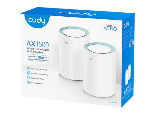 CUDY M1500 (2-Pack) Wi-Fi 6 Mesh Solution